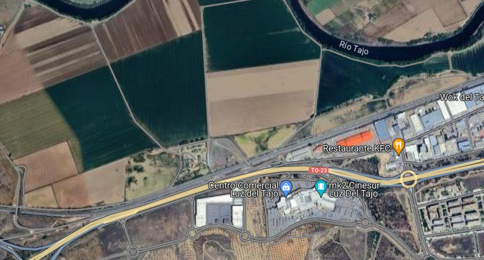 Vista aérea de la posible ubicación de la estación de AVE