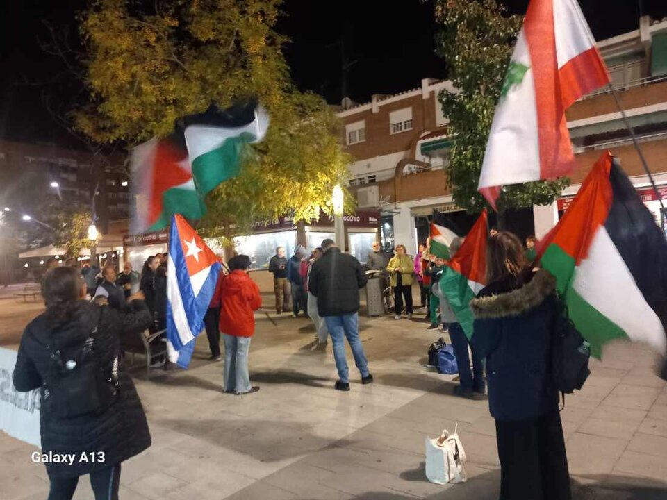 Manifestación pro-Palestina en el Paseo Federíco García Lorca del Polígono