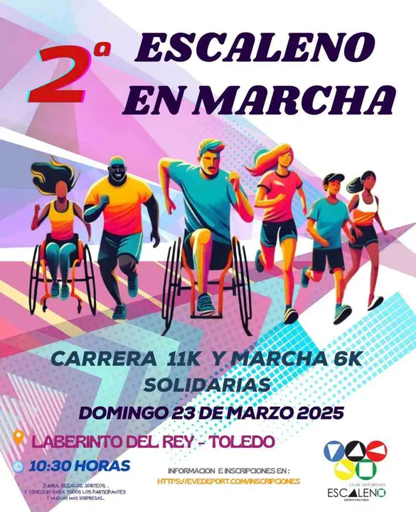 cartel carrera y marcha Escaleno